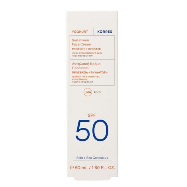 Korres Yoghurt Sunscreen Face Cream SPF50 Αντηλιακή Κρέμα Προσώπου, 50ml