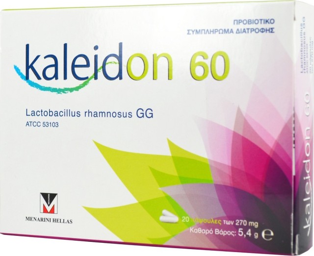 Menarini Kaleidon 60 270mg Προβιοτικό Συμπλήρωμα Διατροφής το Οποίο Συμβάλλει στην Ισορροπία της Χλωρίδας του Εντέρου 20caps