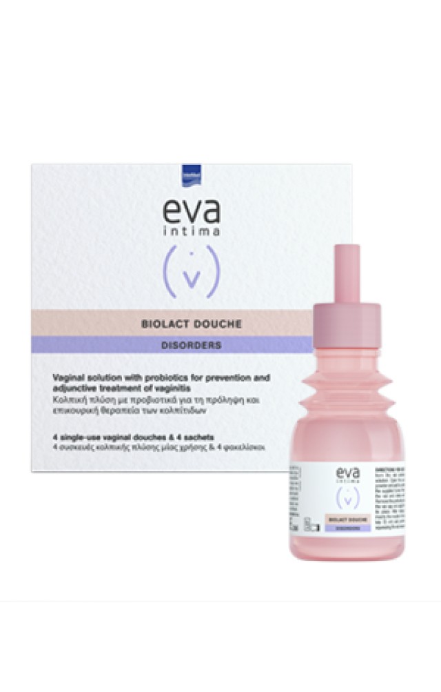 INTERMED Eva Biolact Douche BT x 4 συσκευές κολπικών πλύσεων & 4 φακελίσκοι