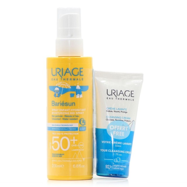 URIAGE Bariesun Spray Child Moisturizing High Protection SPF50+ 200ml + Free Cleansing Cream 50ml