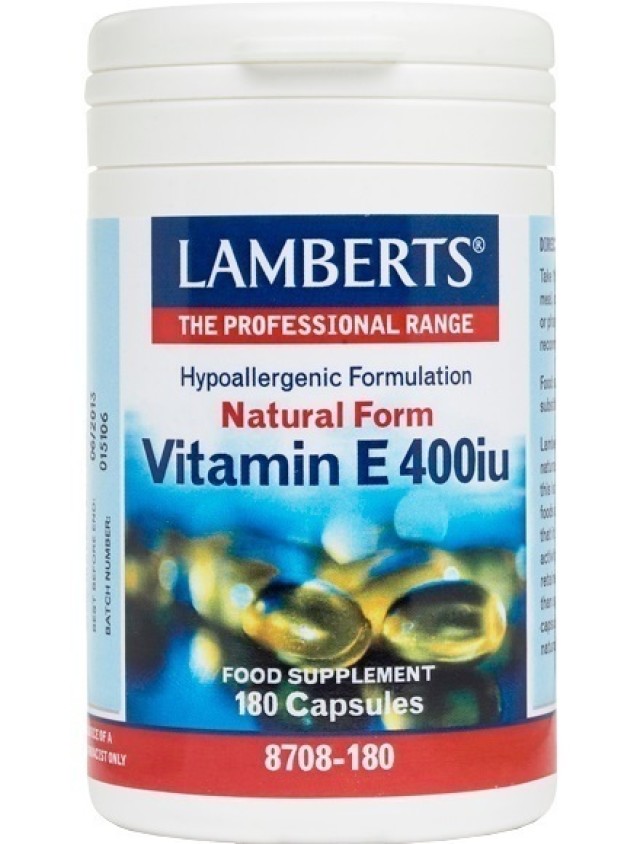 LAMBERTS VITAMIN E 400iu NATURAL FORM 180 CAPS