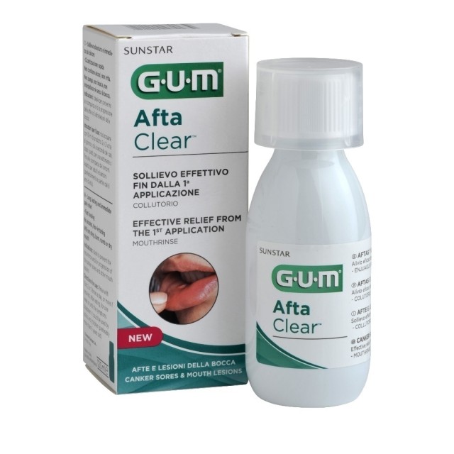 Gum Afta Clear Mouthrinse Στοματικό Διάλυμα για τη θεραπεία αφθών, 120ml