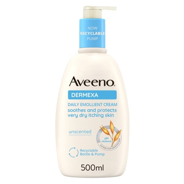 Aveeno Dermexa Emollient Cream Ενυδατική Κρέμα Σώματος Καθημερινής Χρήσης 500ml