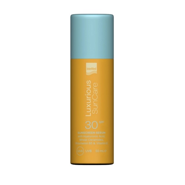 Intermed Luxurious Sun Care Sunscreen Face Serum SPF30, Αντηλιακός Ορός Προσώπου 50ml.