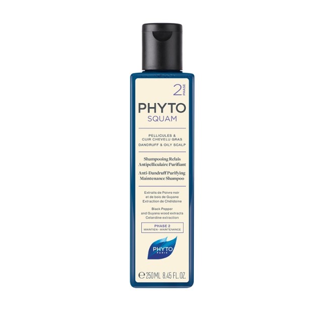 Phyto Phytosquam Phase 2 Shampoo Σαμπουάν κατά της Πιτυρίδας & για μαλλιά με τάση λιπαρότητας, 250ml