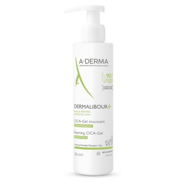 A-DERMA Dermalibour Cica-Gel Moussant Υγρό Καθαρισμού 200ml