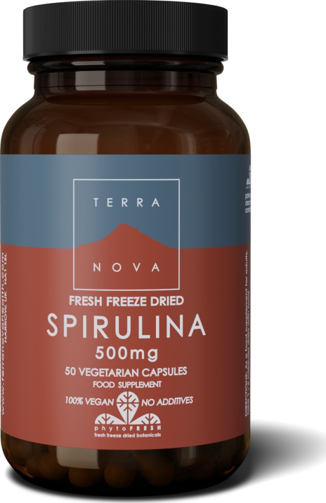 Terranova Spirulina 500mg Συμβάλει στην Ενέργεια & Αντοχή του Οργανισμού, 50caps