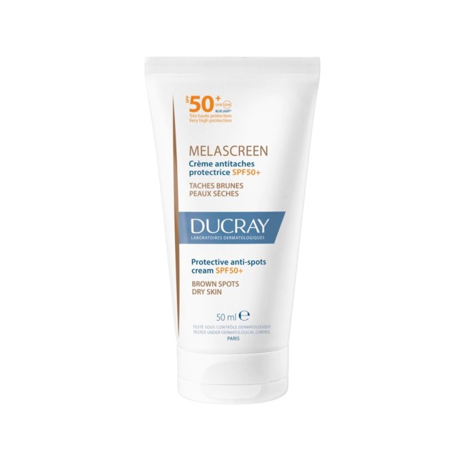 Ducray Melascreen Protective Anti-spot Cream SPF50+ Προστατευτική Κρέμα κατά των Κηλίδων για Ξηρό Δέρμα, 50ml