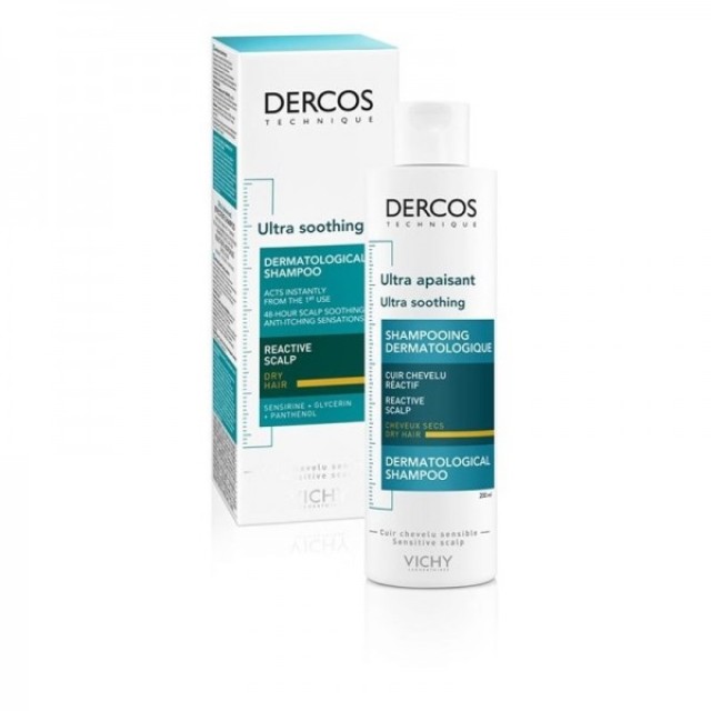 VICHY DERCOS ULTRA SOOTHING ΚΑΤΑΠΡΑΫΝΤΙΚΟ ΣΑΜΠΟΥΑΝ ΓΙΑ ΞΗΡΑ ΜΑΛΛΙΑ 200ML