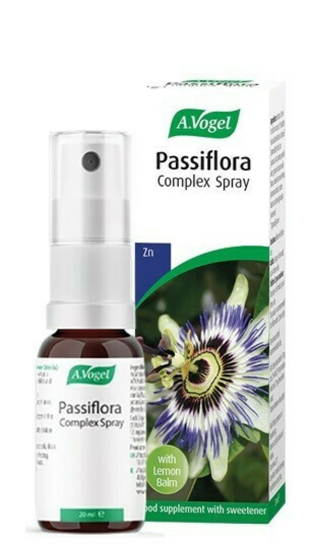 A.Vogel Passiflora Complex Spray Πασιφλόρα Συμπλήρωμα Διατροφής σε μορφή Σπρέι για το Νευρικό Σύστημα και τη Γνωσιακή Λειτουργία 20ml