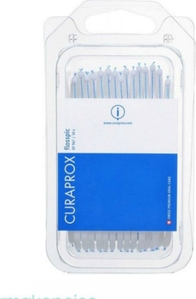 Curaprox Flosspic Dental Floss 2 in 1 Οδοντικό Νήμα και Οδοντογλυφίδα 30 Τεμάχια