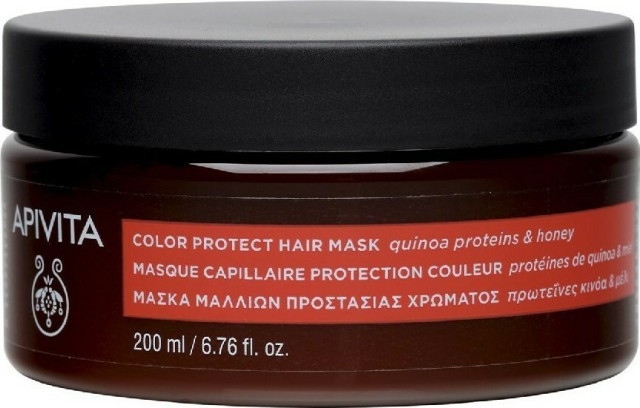 Apivita Color Protect Hair Mask Μάσκα Προστασίας Χρώματος με Πρωτεΐνες Κινόα & Μέλι, 200ml