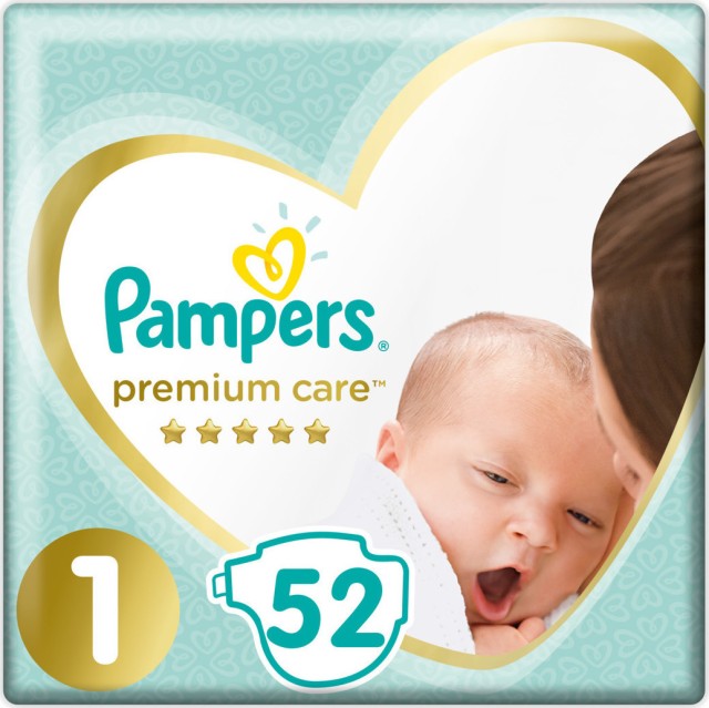 Pampers Πάνες Premium Care Value Pack Νo1 52 τεμαχια