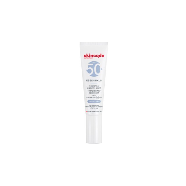 Skincode Essentials Brightening Protective Shield SPF50 Αντηλιακή Λοσιόν για Δέρματα με Τάση για Πανάδες 30ml