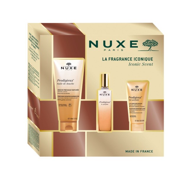 Nuxe Promo Prodigieux Le Parfum 30ml & Precious Scented Shower Oil 100ml & Beautifying Scented Body Lotion 30ml