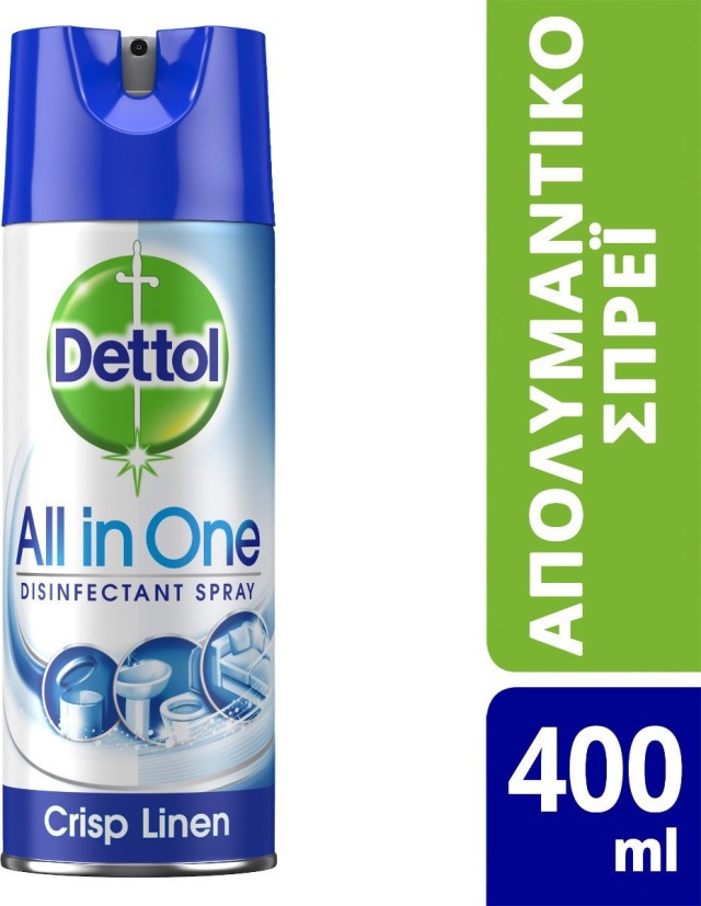 Dettol All In One Crisp Linen Απολυμαντικό Spray 400ml