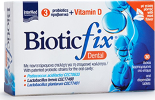 Intermed Biotic Fix Dental Συμπλήρωμα Διατροφής με Προβιοτικά & Βιταμίνη D, 30 δισκία