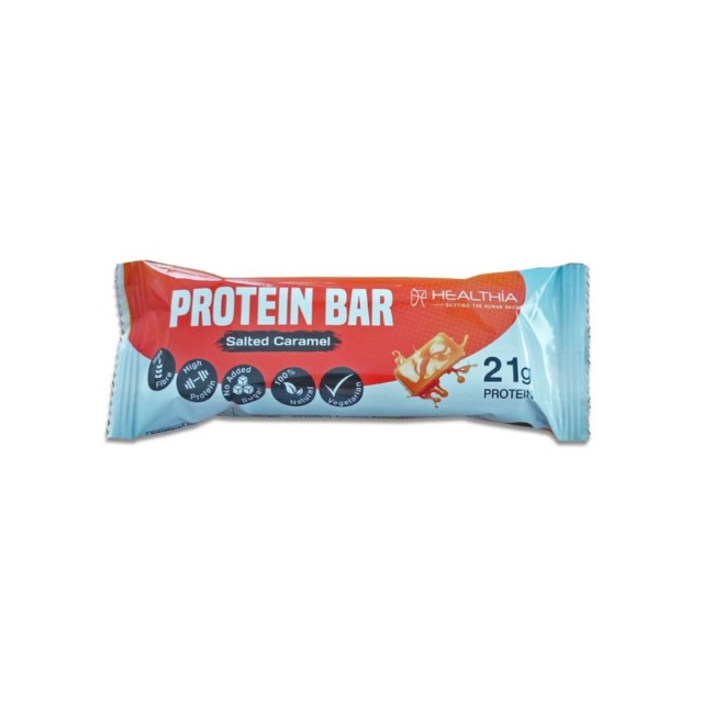 Healthia Protein Bar Salted Caramel, Μπάρα Πρωτεΐνης με Γεύση Αλμυρή Καραμέλα 60gr