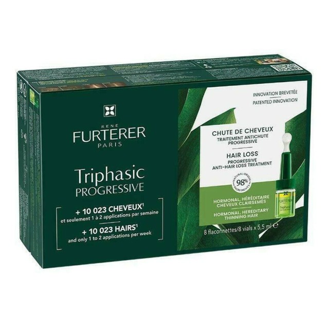 Rene Furterer Triphasic Progressive Αμπούλες Μαλλιών κατά της Τριχόπτωσης 8x5.5ml