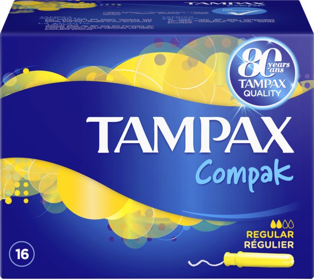 Tampax Compak Regular Tampons Ταμπόν με απλικατέρ Υψηλής Απορροφητικότητας, 16 τεμάχια