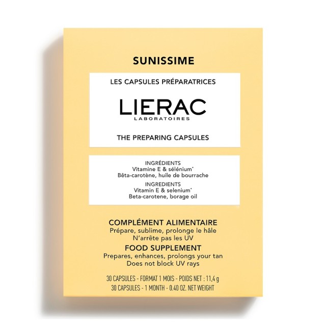 Lierac Sunissime The Preparing Capsules Συμπλήρωμα Διατροφής Προετοιμασίας Μαυρίσματος, 30 Κάψουλες