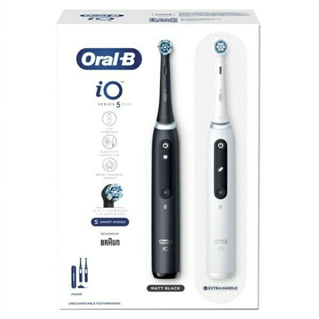 Oral-B iO Series 5 Duo Pack Black & White Ηλεκτρικές Οδοντόβουρτσες 2τμχ