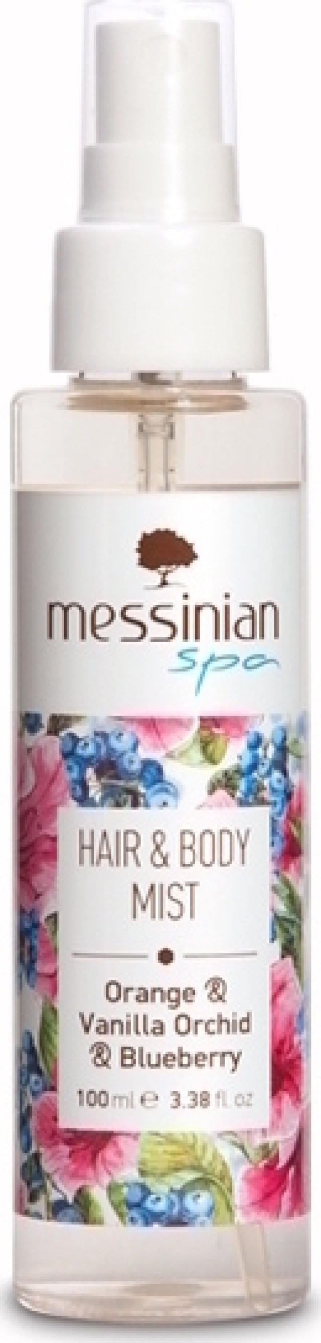 Messinian Spa Hair & Body Mist Πορτοκάλι, Ορχιδέα Βανίλιας & Μύρτιλο Eau Fraiche 100ml