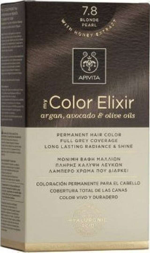  Apivita My Color Elixir No7.8 Ξανθό Περλέ Κρέμα Βαφή Σε Σωληνάριο 50ml & Ενεργοποιητής Χρώματος 75ml 