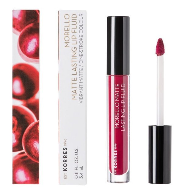 Korres Morello Matte Lasting Lip Fluid 74 Fig Υγρό Κραγιόν 3.4ml