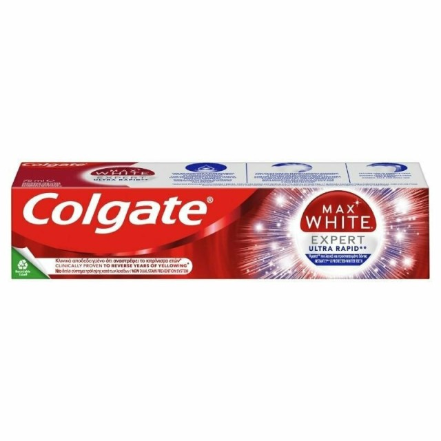 Colgate Max White Expert Ultra Rapid Οδοντόκρεμα για πιο Λευκά Δόντια 75ml