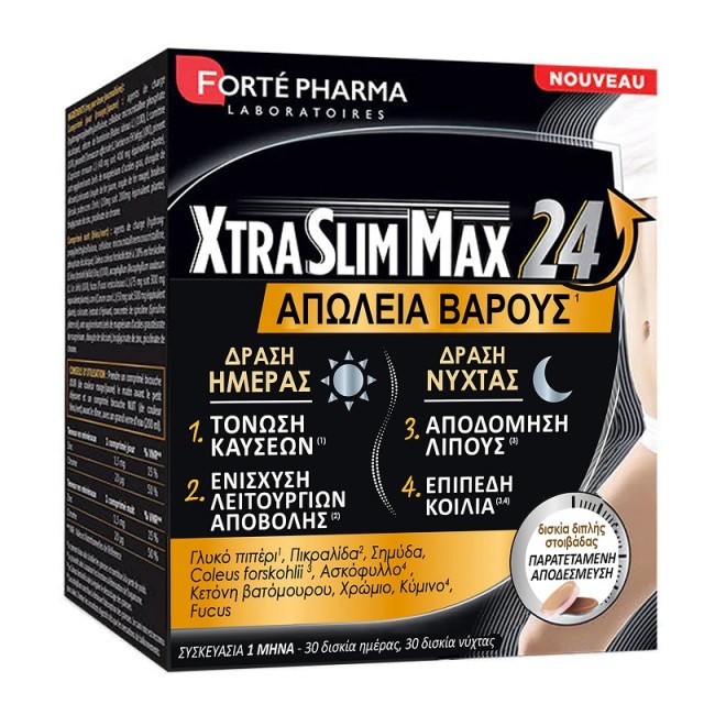 Forte Pharma XtraSlim MAX 24 Ενίσχυση Μεταβολισμού και Τόνωση Καύσεων 60 δισκία