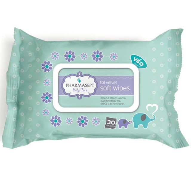 PHARMASEPT TOL VELVET BABY SOFT WIPES 30 TMX.