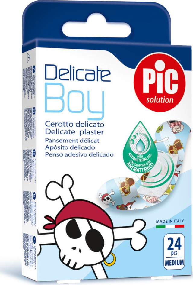 Pic Solution Delicate Boy Medium (19mm x 72mm) Παιδικό Τσιρότο για Αγόρια 24τμχ