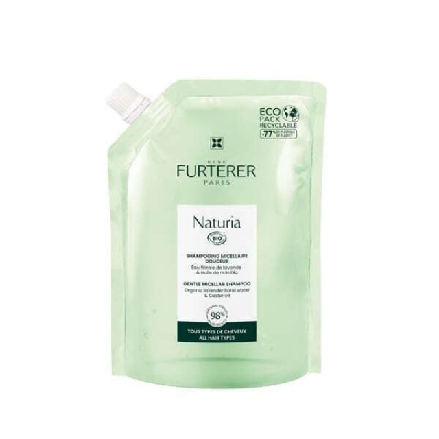 Rene Furterer Naturia Bio Shampoo Micellar Recharge Απαλό Σαμπουάν Με Μικκύλια, Ανταλλακτική Συσκευασία 400ml.