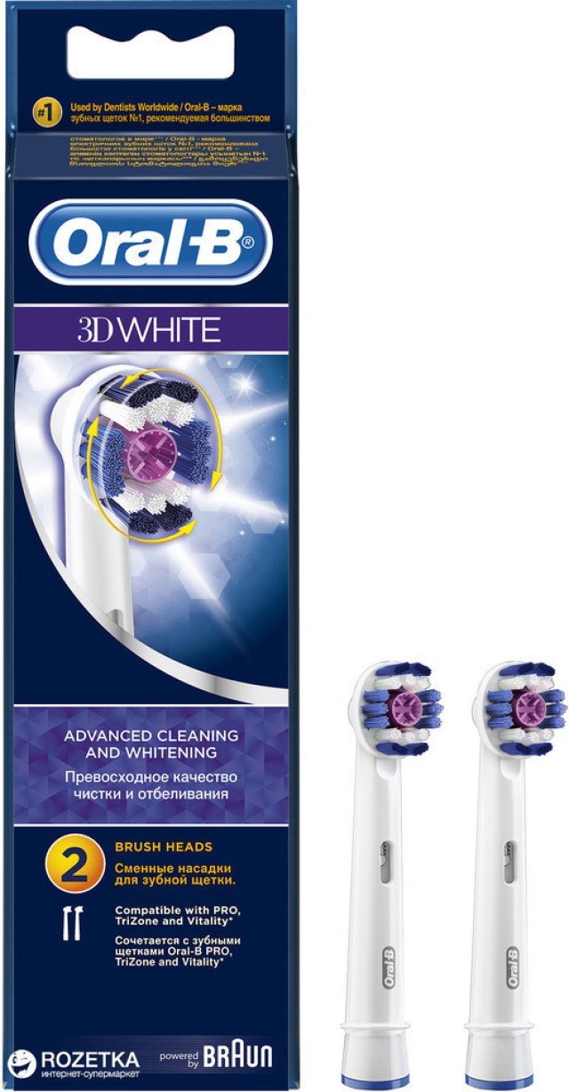 Oral-B Ανταλλακτικές Κεφαλές 3D White & Clean 2τμχ