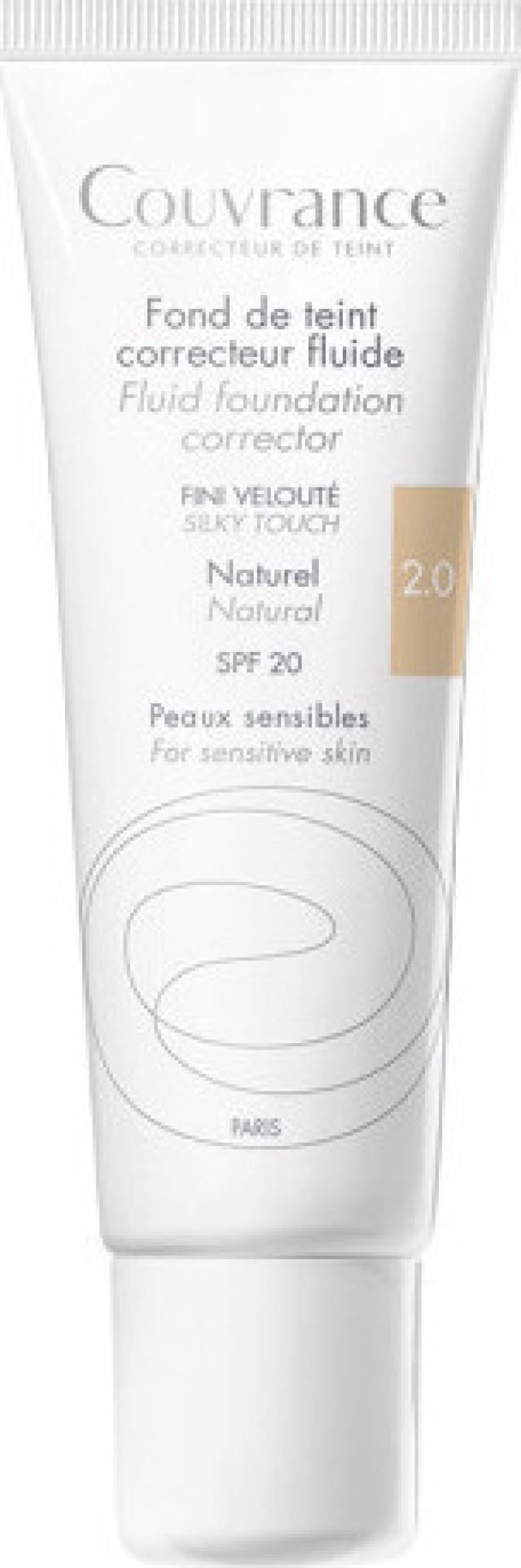 Avene Couvrance Fond De Teint Correcteur Fluide SPF20 2.0 Naturel Υγρό Διορθωτικό Μέικ Απ 30ml