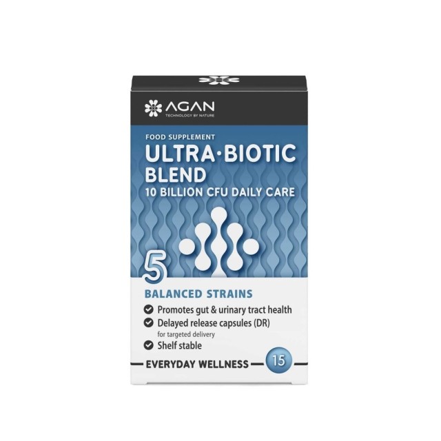 Agan Ultra Biotic Blend 10 δισ. Φιλικών Βακτηρίων 15 Κάψουλες