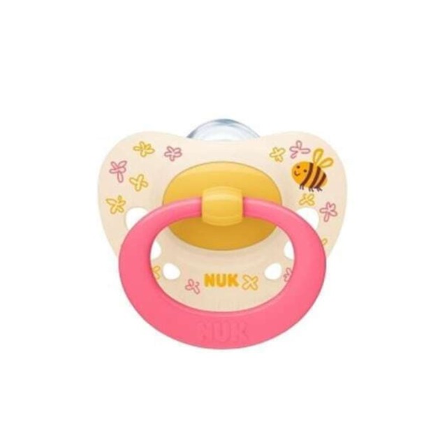 Nuk Signature Pink Bee Πιπίλα Θηλή Σιλικόνης 6-18m