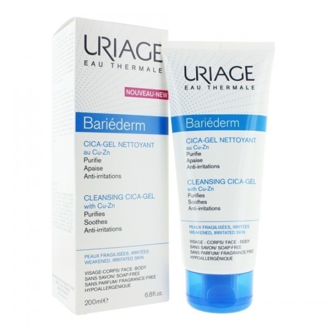 URIAGE BARIEDERM CICA GEL NETTOYANT CU-ZN 200ML