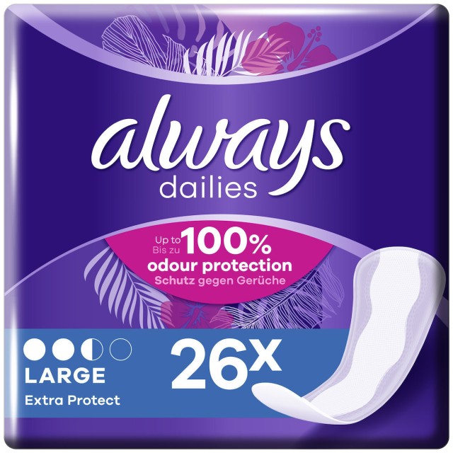 Always Always Extra Protect Dailies Large-Σερβιετάκια, 26 τμχ