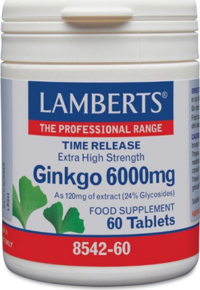 Lamberts Ginkgo Biloba Extract 6000mg, 60 Tablets