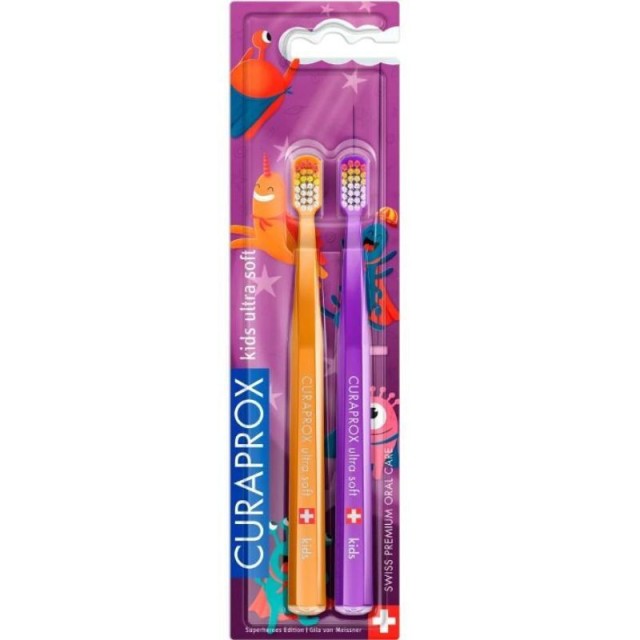 Curaprox 5500 Kids Ultra Soft Toothbrush Superheroes Edition Παιδική Μαλακή Οδοντόβουρτσα 2 τμχ