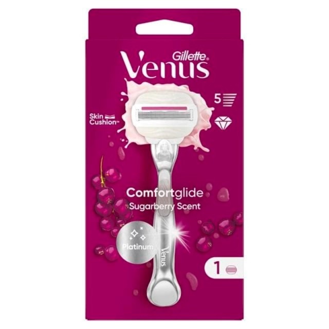 Gillette Woman Mηχανή Venus Comfortglide Sugarberry (Mηχανή + 1 Aνταλλακτικό)