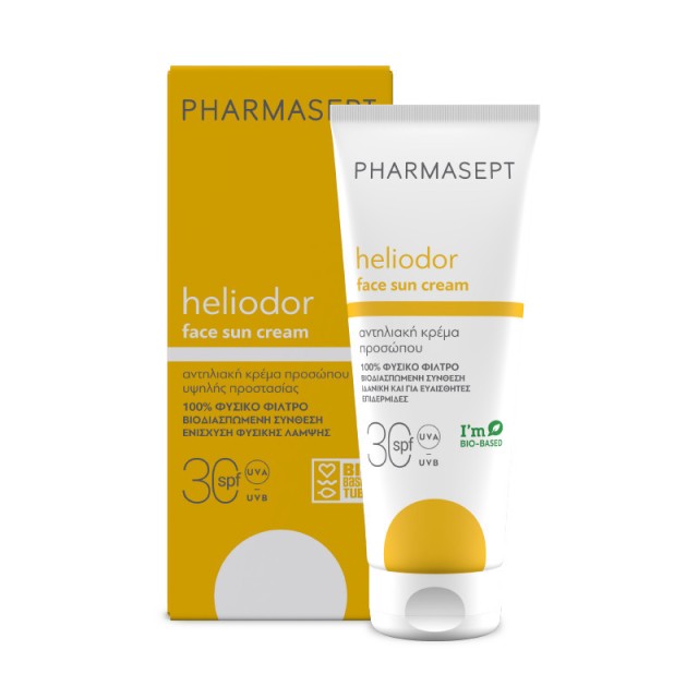 Pharmasept Heliodor Face Sun Cream SPF30, Αντηλιακή Κρέμα Προσώπου με 100% Φυσικό Φίλτρο 50ml