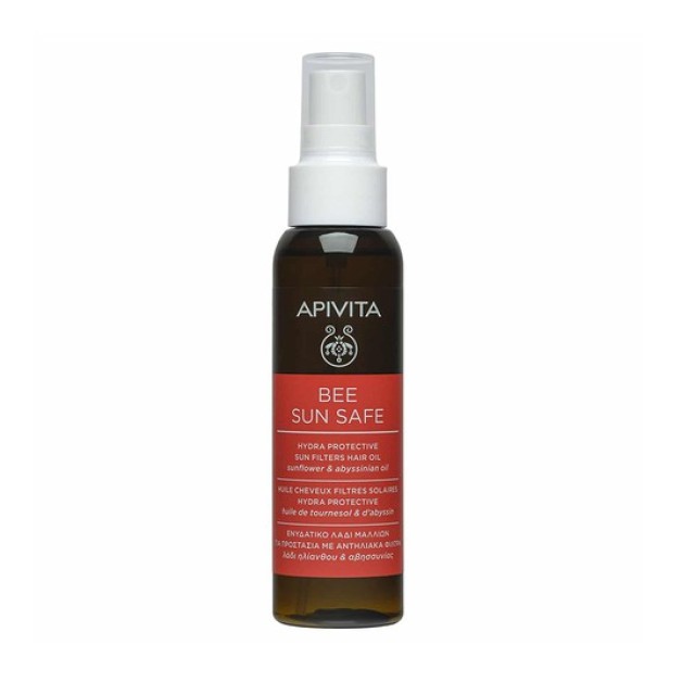 Apivita Bee Sun Safe Hydra Protection Sun Filters Hair Oil Αντηλιακό Λάδι Μαλλιών για Προστασία με Ηλίανθο & Λάδι Αβυσσινίας, 100ml