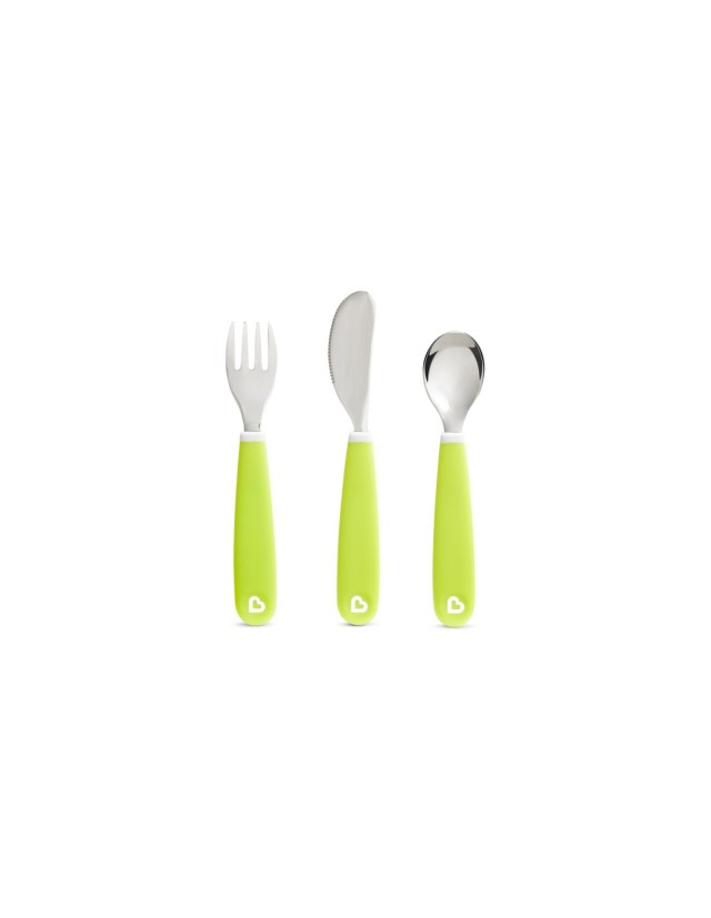 Munchkin Splash Toddler Cutlery Set Εκπαιδευτικό Σετ Μαχαίρι-Πιρούνι-Κουτάλι, Πράσινο 3 Τεμάχια