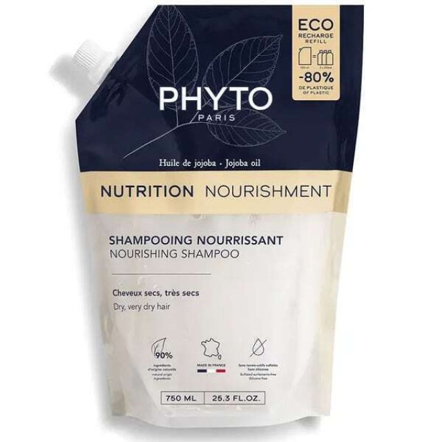 Phyto Nutrition Nurishment Refill Σαμπουάν Αναδόμησης/Θρέψης 750ml