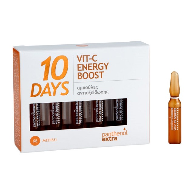 Panthenol Extra 10 Days Vit-C Energey Boost Αμπούλες Αντιοξείδωσης 10X2ml