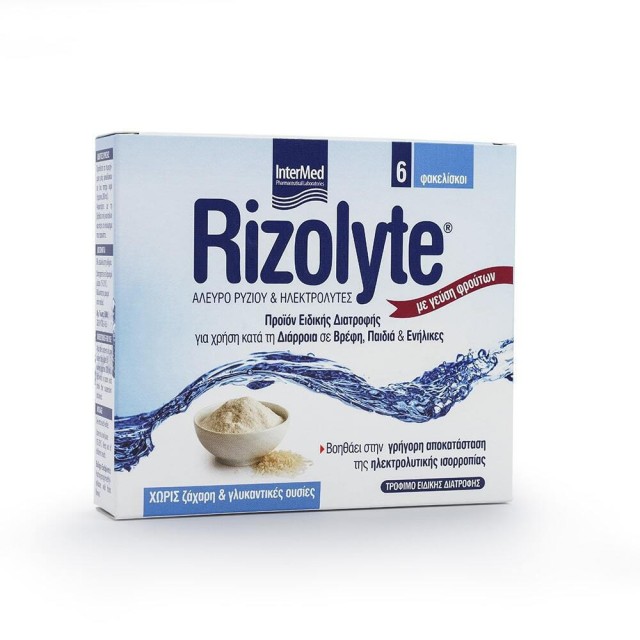 Intermed Rizolyte Rice Flour & Electrolytes, Άλευρο Ρυζιού και Ηλεκτρολύτες 6 φακ