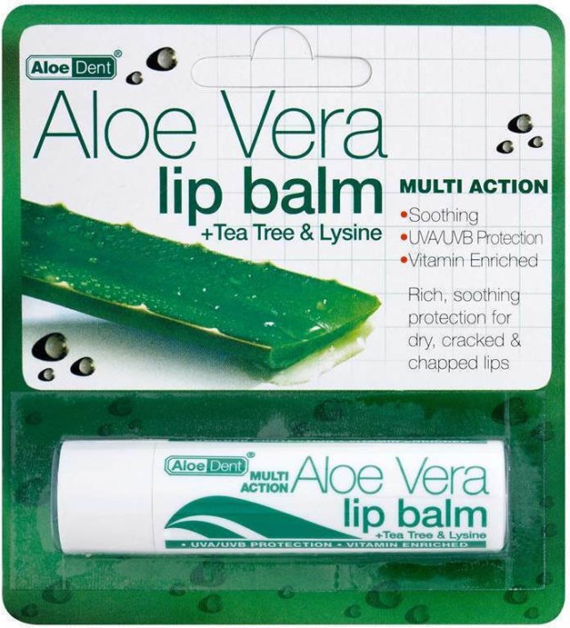 Optima Aloe Vera Lip Balm Ενυδατικό Βάλσαμο Χειλιών 4g.